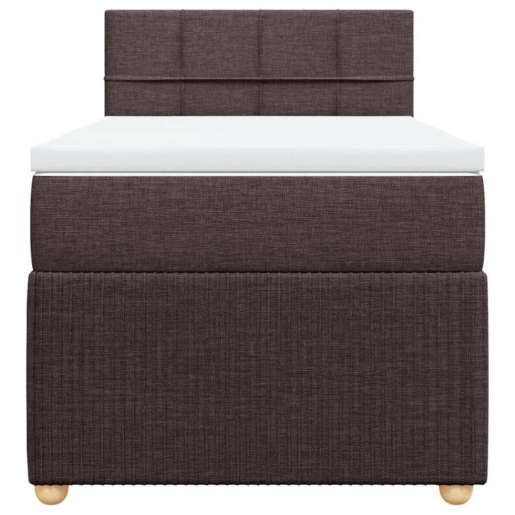 Boxspring met matras stof donkerbruin 90x190 cm Bedden & bedframes | Creëer jouw Trendy Thuis | Gratis bezorgd & Retour | Trendy.nl