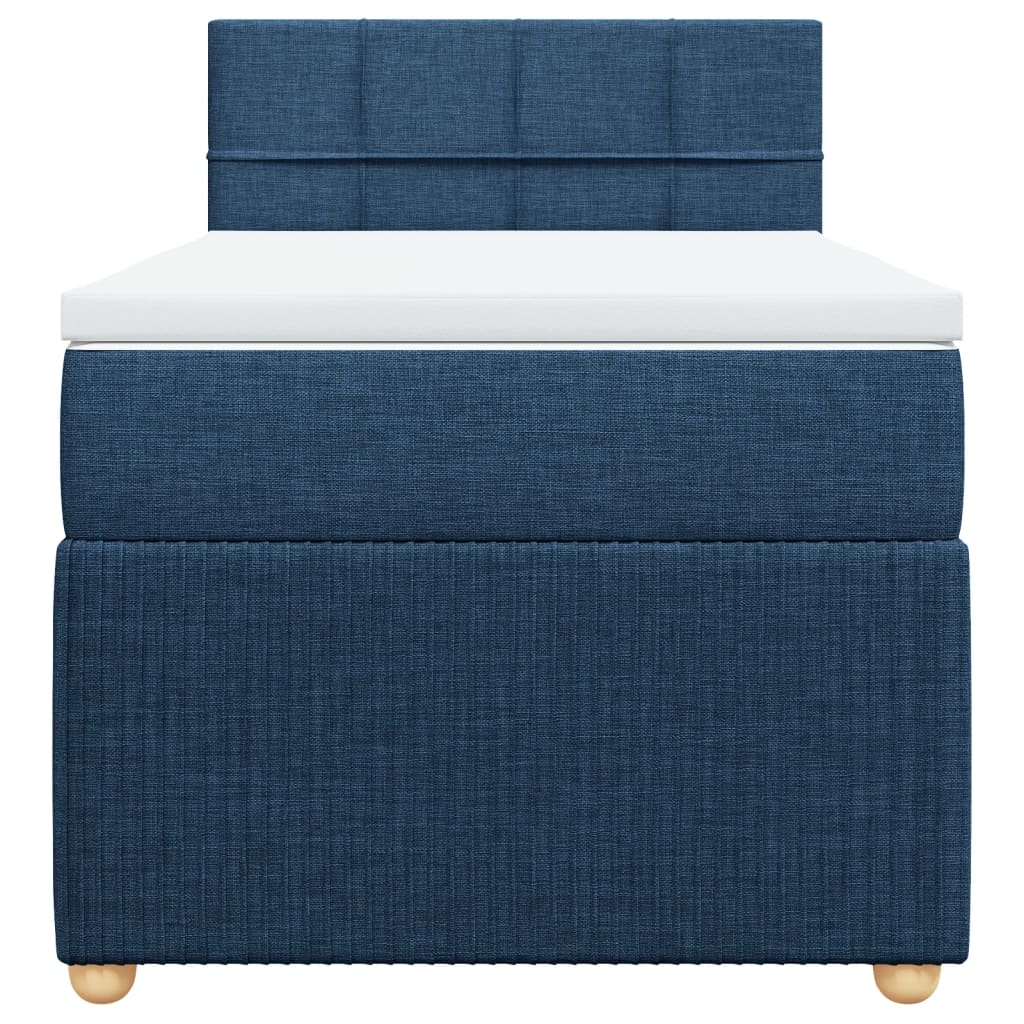 Boxspring met matras stof blauw 90x190 cm Bedden & bedframes | Creëer jouw Trendy Thuis | Gratis bezorgd & Retour | Trendy.nl