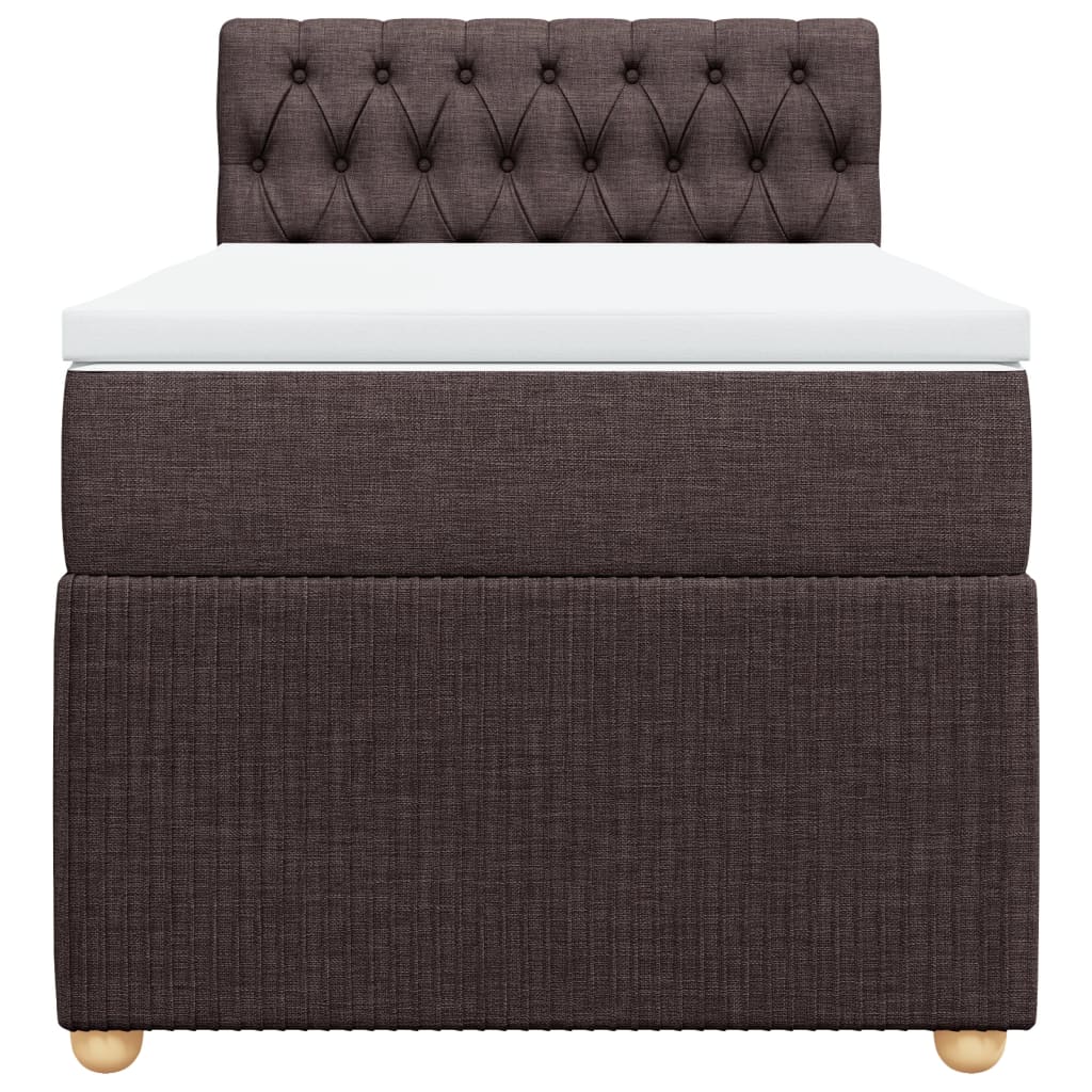 Boxspring met matras stof donkerbruin 90x190 cm Bedden & bedframes | Creëer jouw Trendy Thuis | Gratis bezorgd & Retour | Trendy.nl