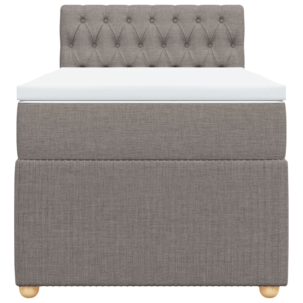 Boxspring met matras stof taupe 90x190 cm Bedden & bedframes | Creëer jouw Trendy Thuis | Gratis bezorgd & Retour | Trendy.nl