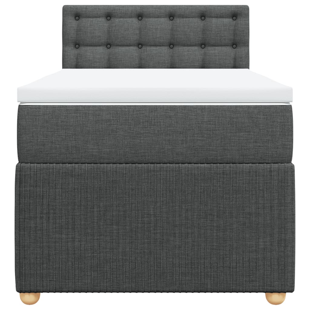 Boxspring met matras stof donkergrijs 90x190 cm Bedden & bedframes | Creëer jouw Trendy Thuis | Gratis bezorgd & Retour | Trendy.nl