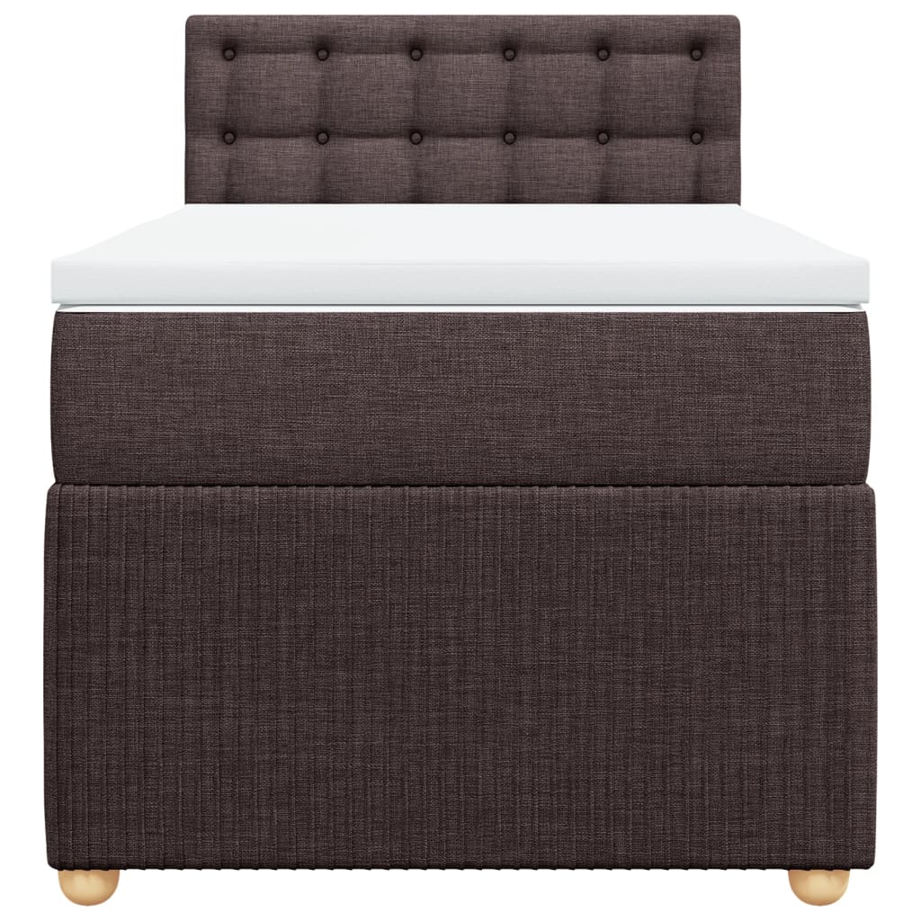 Boxspring met matras stof donkerbruin 90x190 cm Bedden & bedframes | Creëer jouw Trendy Thuis | Gratis bezorgd & Retour | Trendy.nl