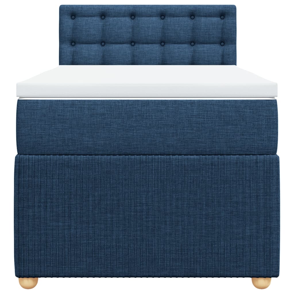 Boxspring met matras stof blauw 90x190 cm Bedden & bedframes | Creëer jouw Trendy Thuis | Gratis bezorgd & Retour | Trendy.nl