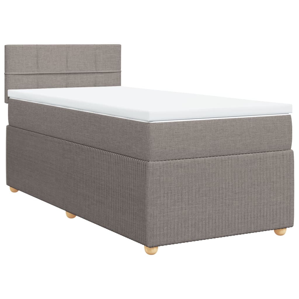 Boxspring met matras stof taupe 90x200 cm Bedden & bedframes | Creëer jouw Trendy Thuis | Gratis bezorgd & Retour | Trendy.nl