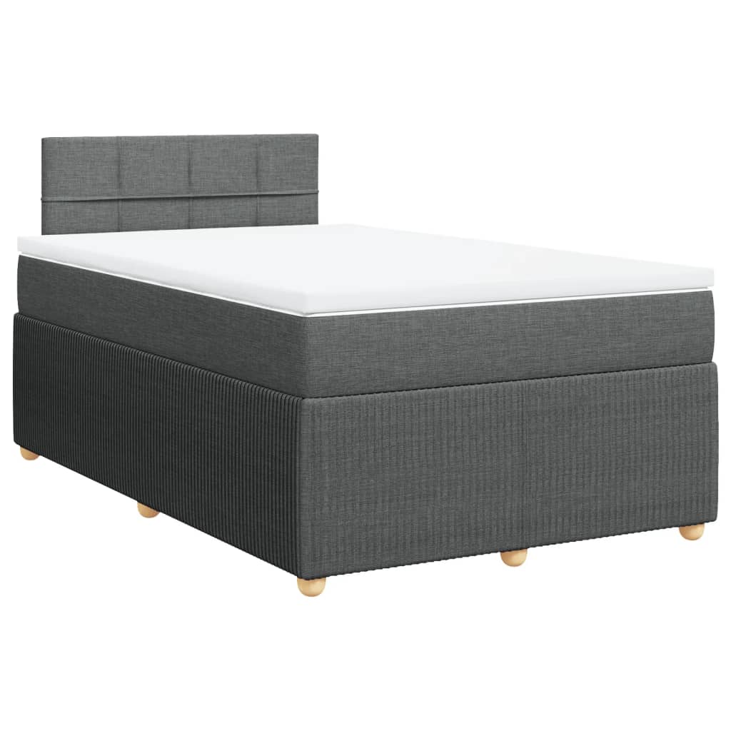 Boxspring met matras stof donkergrijs 120x190 cm Bedden & bedframes | Creëer jouw Trendy Thuis | Gratis bezorgd & Retour | Trendy.nl