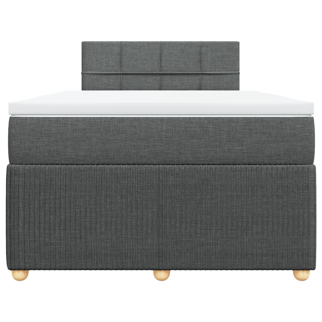 Boxspring met matras stof donkergrijs 120x190 cm Bedden & bedframes | Creëer jouw Trendy Thuis | Gratis bezorgd & Retour | Trendy.nl