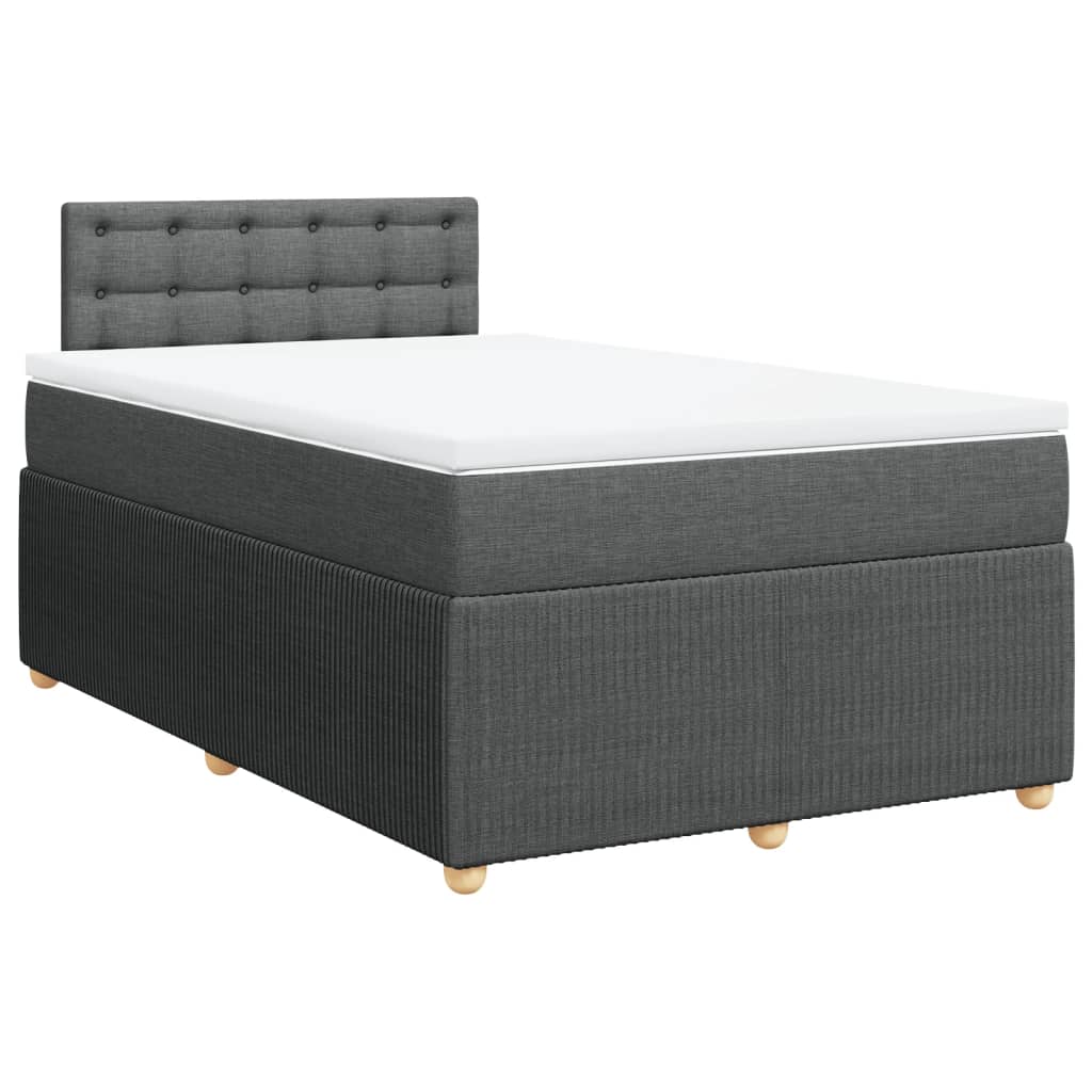 Boxspring met matras stof donkergrijs 120x190 cm Bedden & bedframes | Creëer jouw Trendy Thuis | Gratis bezorgd & Retour | Trendy.nl