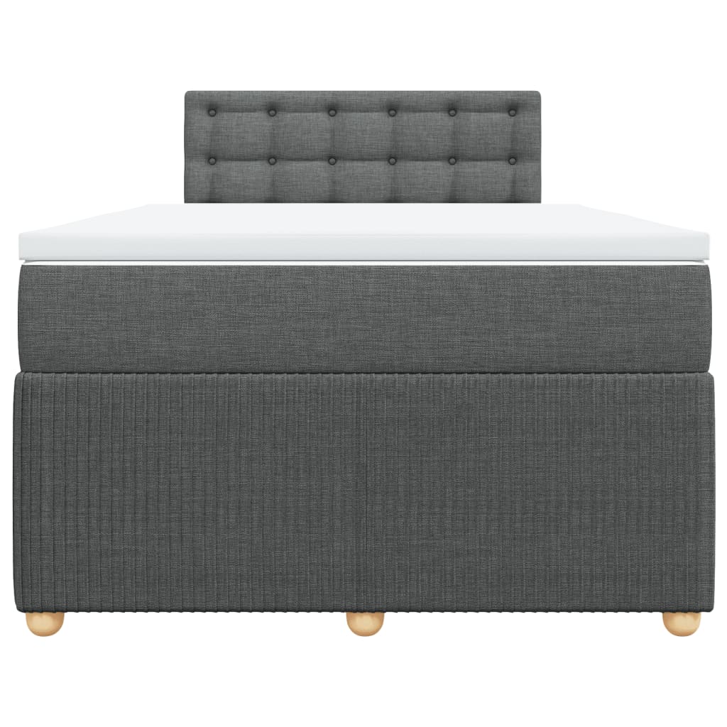 Boxspring met matras stof donkergrijs 120x190 cm Bedden & bedframes | Creëer jouw Trendy Thuis | Gratis bezorgd & Retour | Trendy.nl