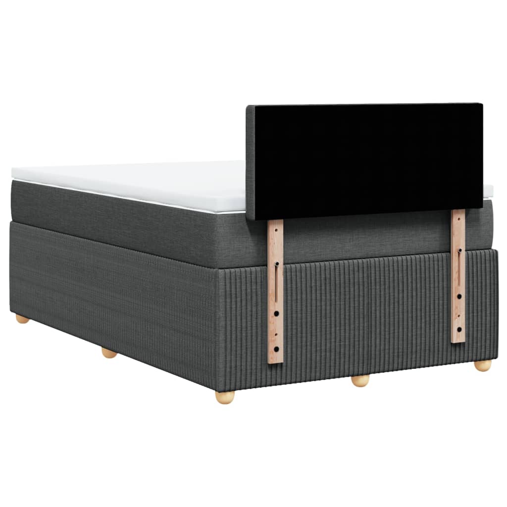 Boxspring met matras stof donkergrijs 120x190 cm Bedden & bedframes | Creëer jouw Trendy Thuis | Gratis bezorgd & Retour | Trendy.nl