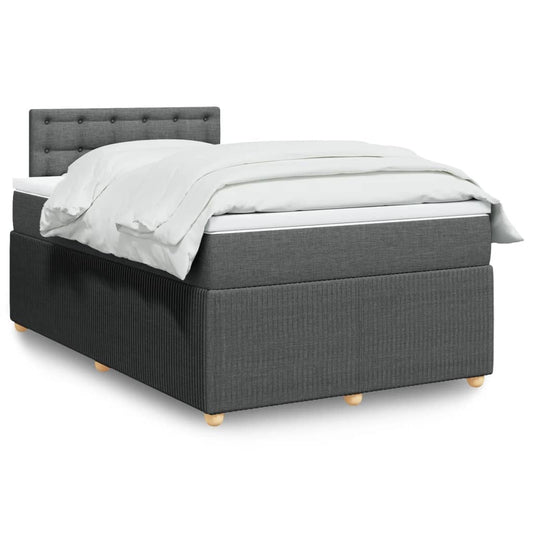 Boxspring met matras stof donkergrijs 120x190 cm Bedden & bedframes | Creëer jouw Trendy Thuis | Gratis bezorgd & Retour | Trendy.nl