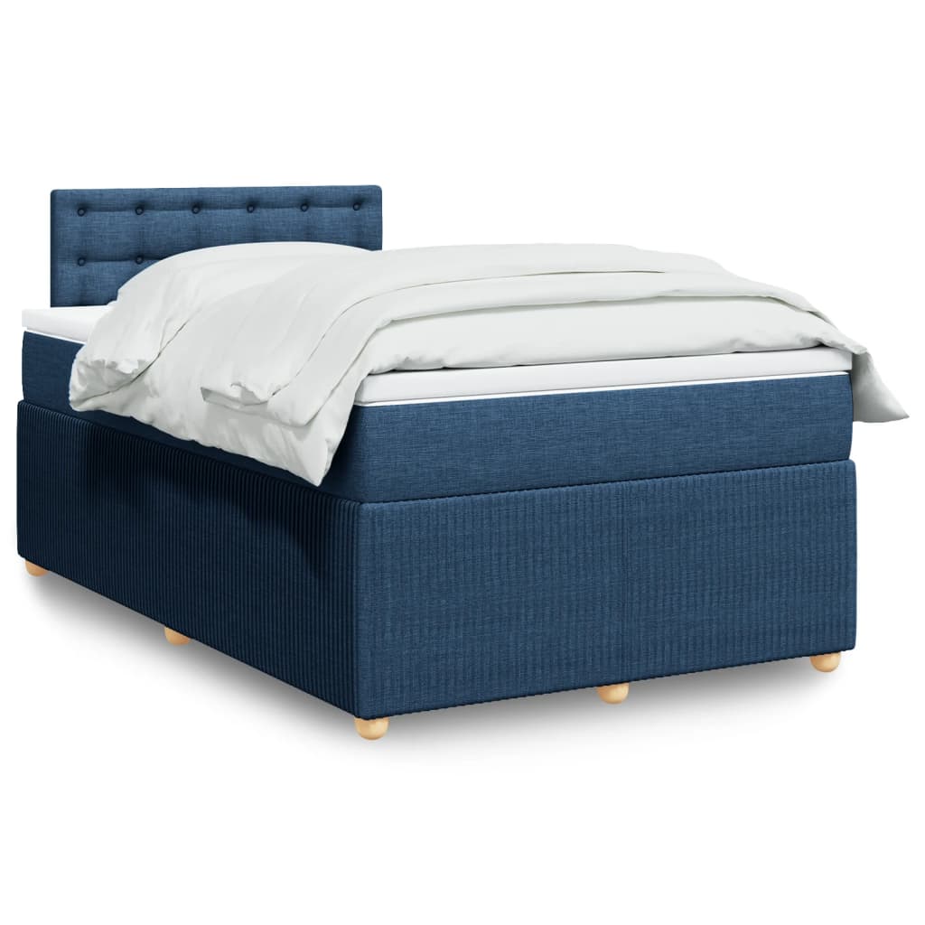 Boxspring met matras stof blauw 120x190 cm Bedden & bedframes | Creëer jouw Trendy Thuis | Gratis bezorgd & Retour | Trendy.nl