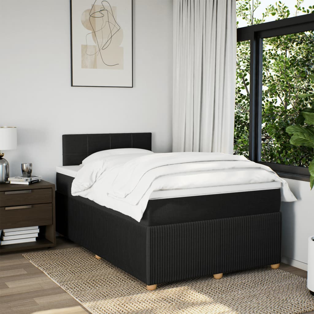 Boxspring met matras stof zwart 120x200 cm Bedden & bedframes | Creëer jouw Trendy Thuis | Gratis bezorgd & Retour | Trendy.nl