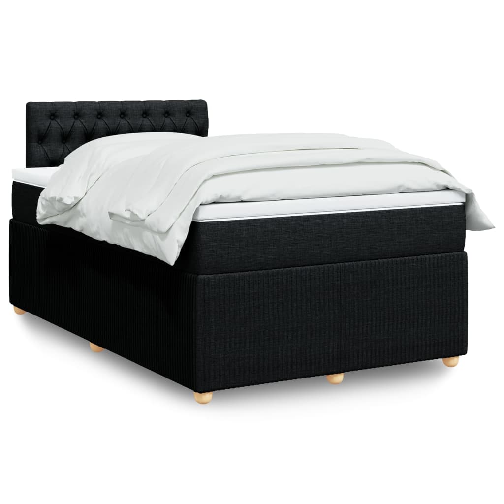 Boxspring met matras stof zwart 120x200 cm Bedden & bedframes | Creëer jouw Trendy Thuis | Gratis bezorgd & Retour | Trendy.nl