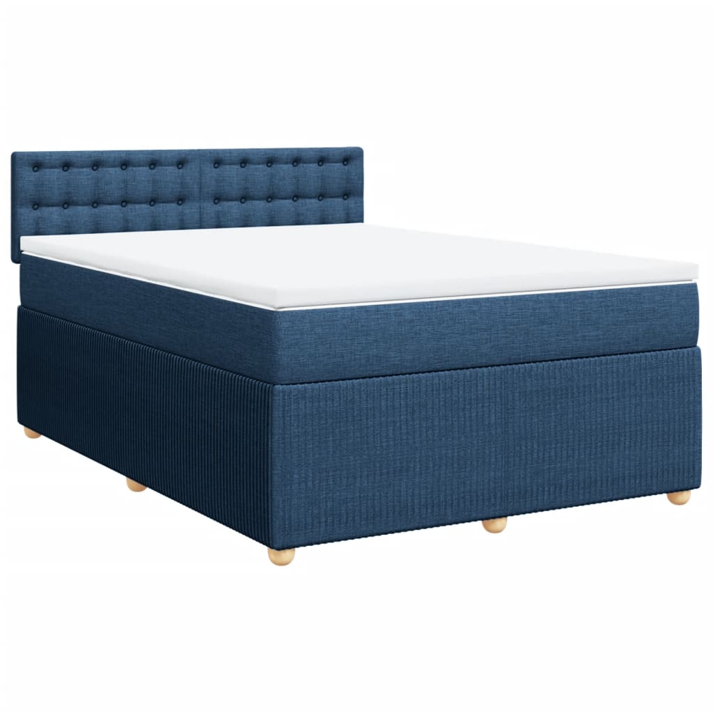 Boxspring met matras stof blauw 140x190 cm Bedden & bedframes | Creëer jouw Trendy Thuis | Gratis bezorgd & Retour | Trendy.nl