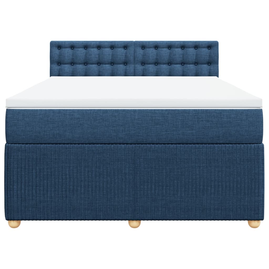 Boxspring met matras stof blauw 140x190 cm Bedden & bedframes | Creëer jouw Trendy Thuis | Gratis bezorgd & Retour | Trendy.nl