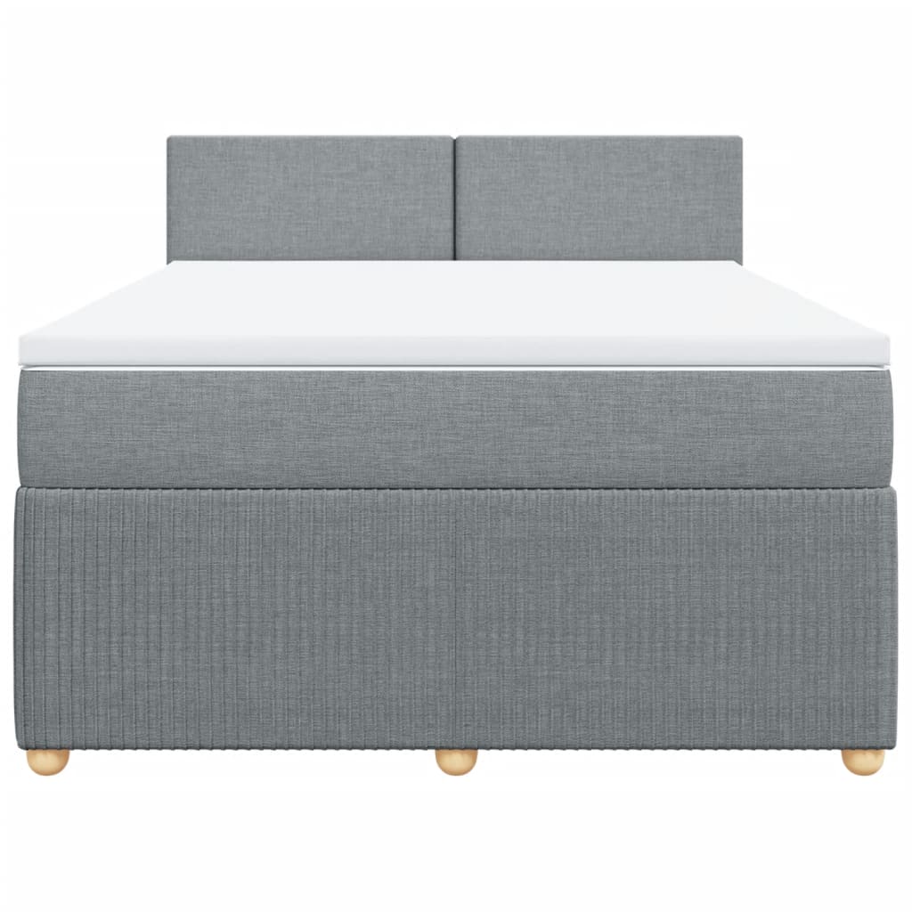 Boxspring met matras stof lichtgrijs 140x200 cm Bedden & bedframes | Creëer jouw Trendy Thuis | Gratis bezorgd & Retour | Trendy.nl