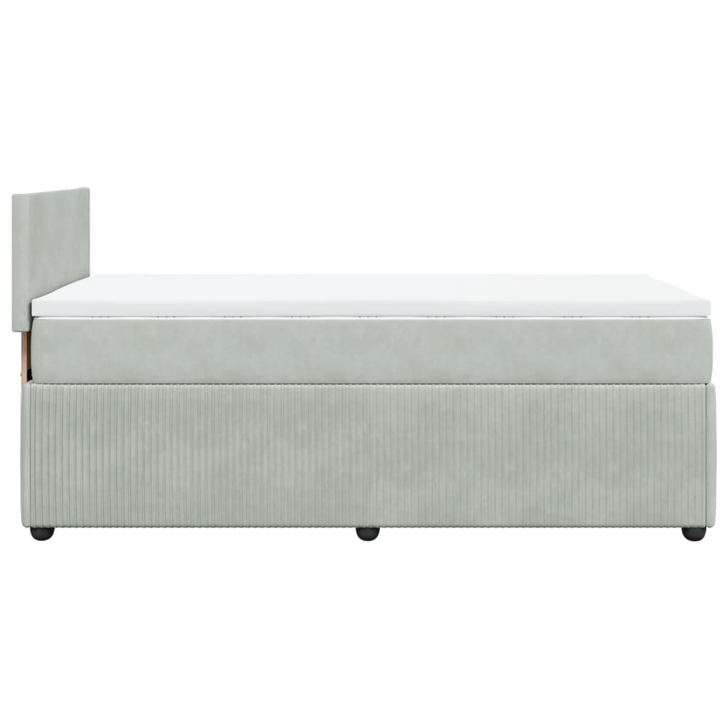 Boxspring met matras fluweel lichtgrijs 80x200 cm Bedden & bedframes | Creëer jouw Trendy Thuis | Gratis bezorgd & Retour | Trendy.nl