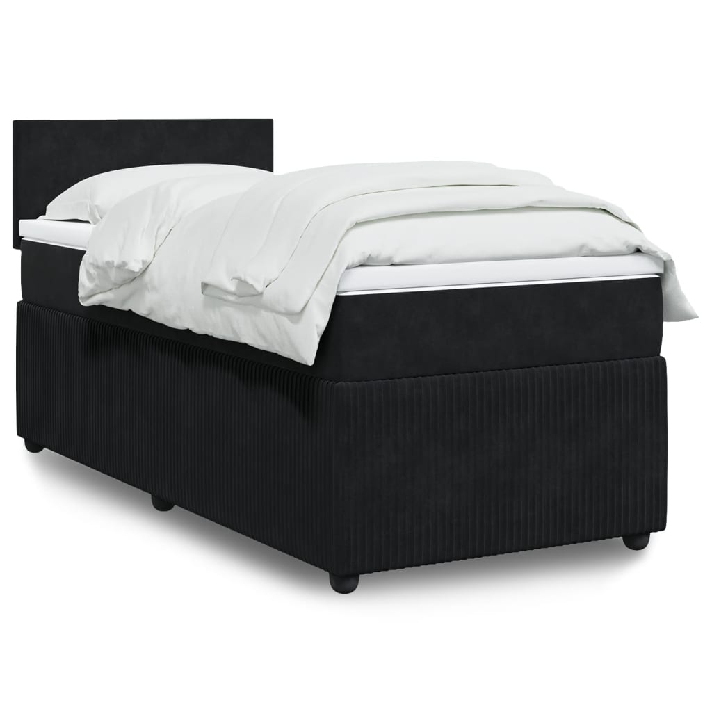 Boxspring met matras fluweel zwart 80x200 cm Bedden & bedframes | Creëer jouw Trendy Thuis | Gratis bezorgd & Retour | Trendy.nl