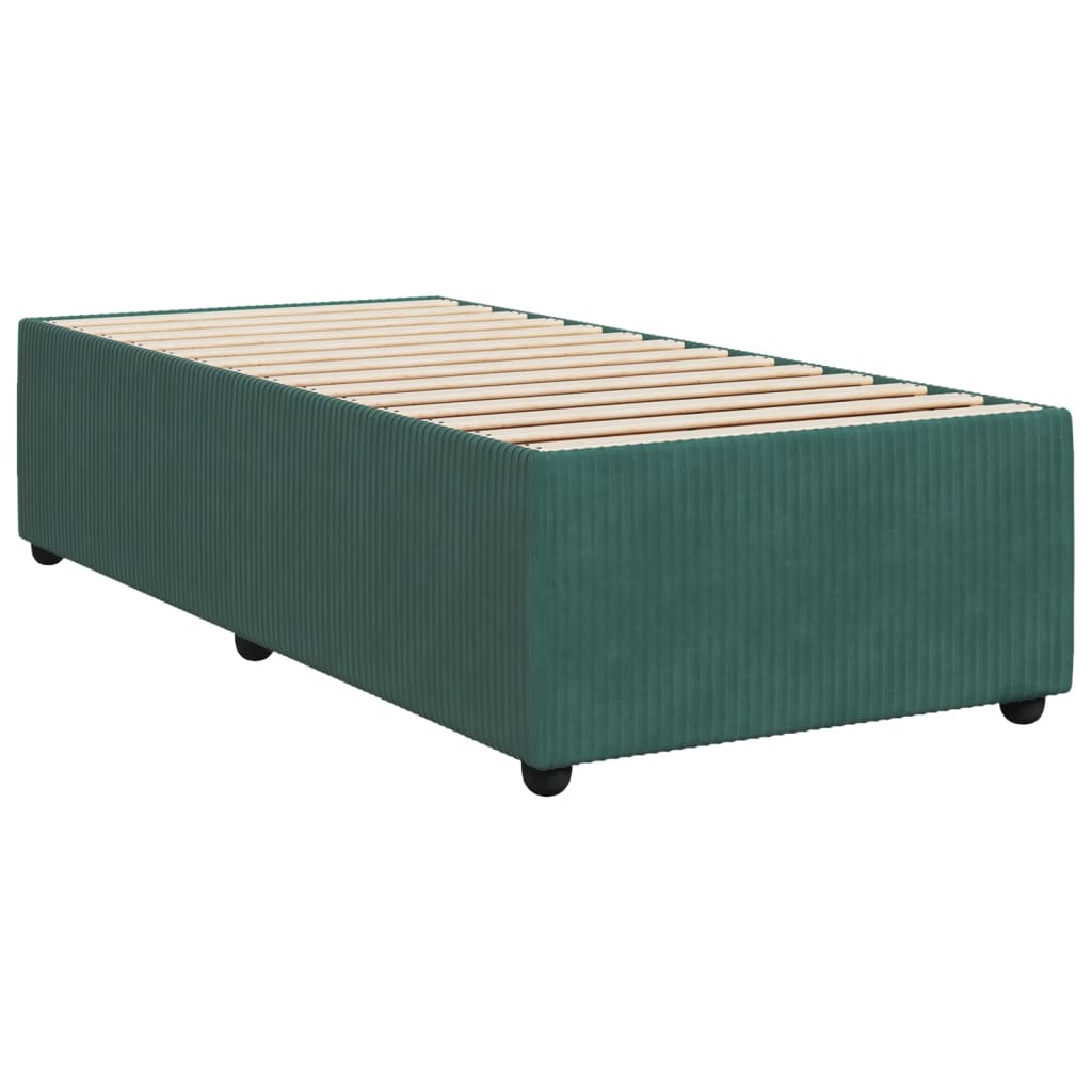 Boxspring met matras fluweel donkergroen 80x200 cm Bedden & bedframes | Creëer jouw Trendy Thuis | Gratis bezorgd & Retour | Trendy.nl