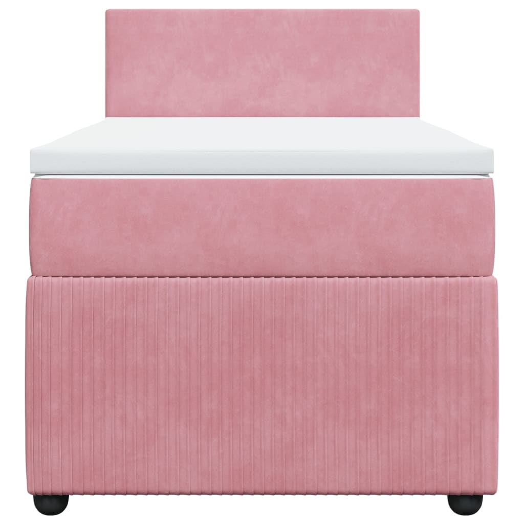 Boxspring met matras fluweel roze 80x200 cm Bedden & bedframes | Creëer jouw Trendy Thuis | Gratis bezorgd & Retour | Trendy.nl