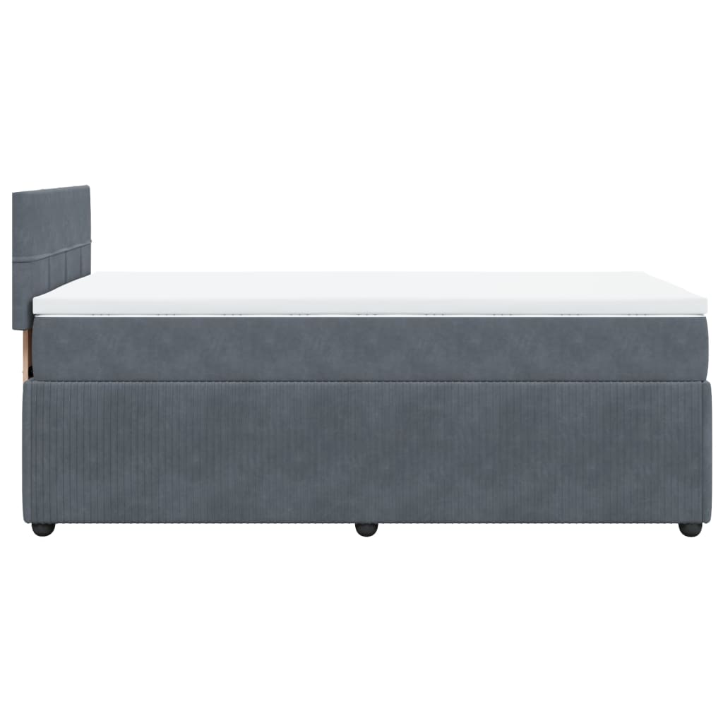 Boxspring met matras fluweel donkergrijs 80x200 cm Bedden & bedframes | Creëer jouw Trendy Thuis | Gratis bezorgd & Retour | Trendy.nl