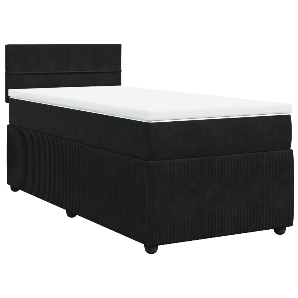 Boxspring met matras fluweel zwart 80x200 cm Bedden & bedframes | Creëer jouw Trendy Thuis | Gratis bezorgd & Retour | Trendy.nl