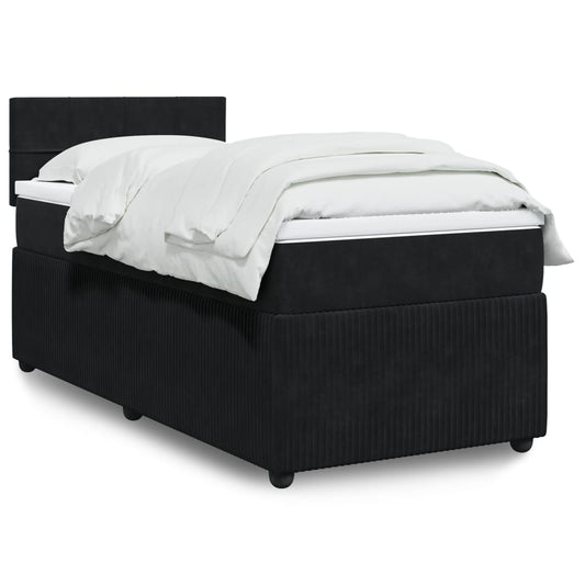 Boxspring met matras fluweel zwart 80x200 cm Bedden & bedframes | Creëer jouw Trendy Thuis | Gratis bezorgd & Retour | Trendy.nl