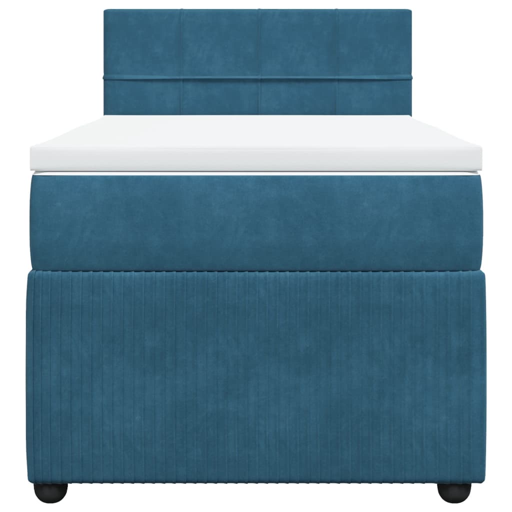 Boxspring met matras fluweel blauw 80x200 cm Bedden & bedframes | Creëer jouw Trendy Thuis | Gratis bezorgd & Retour | Trendy.nl