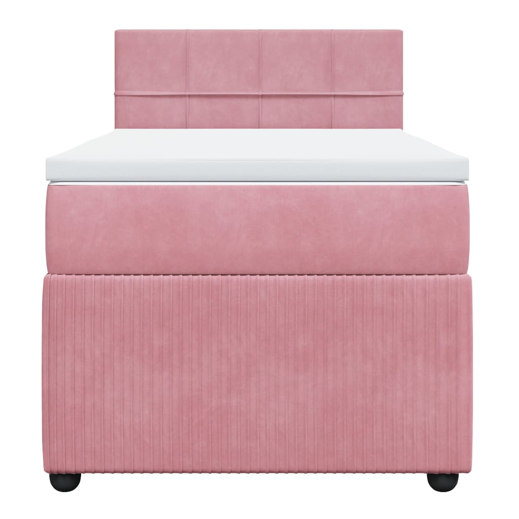 Boxspring met matras fluweel roze 80x200 cm Bedden & bedframes | Creëer jouw Trendy Thuis | Gratis bezorgd & Retour | Trendy.nl