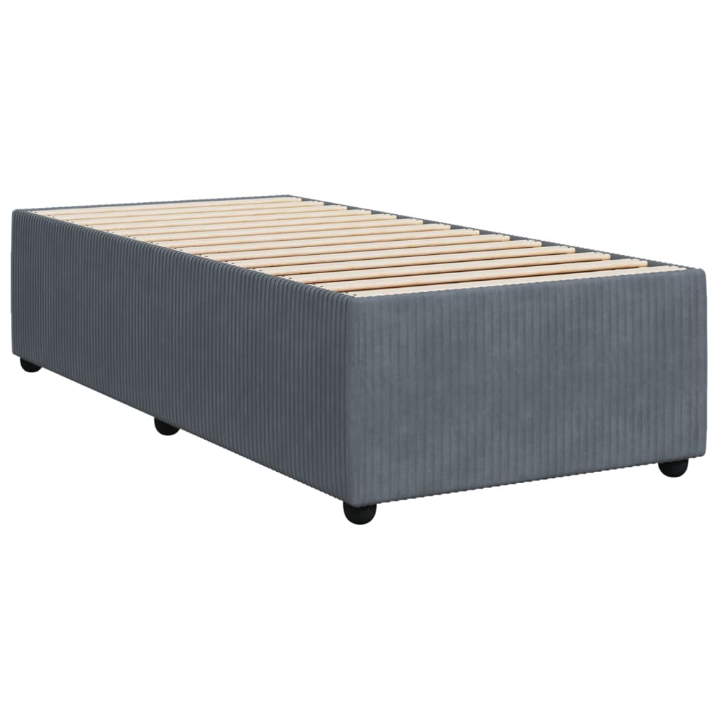 Boxspring met matras fluweel donkergrijs 80x200 cm Bedden & bedframes | Creëer jouw Trendy Thuis | Gratis bezorgd & Retour | Trendy.nl