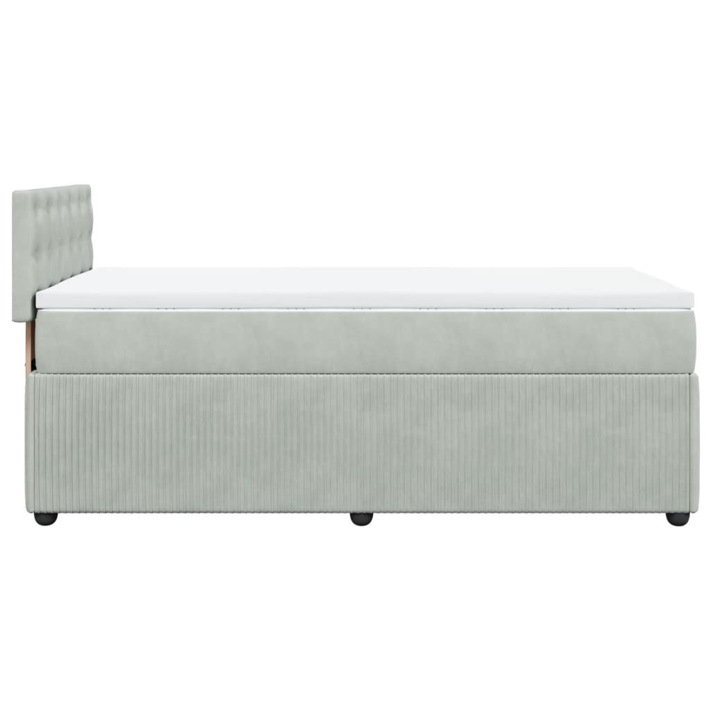 Boxspring met matras fluweel lichtgrijs 80x200 cm Bedden & bedframes | Creëer jouw Trendy Thuis | Gratis bezorgd & Retour | Trendy.nl