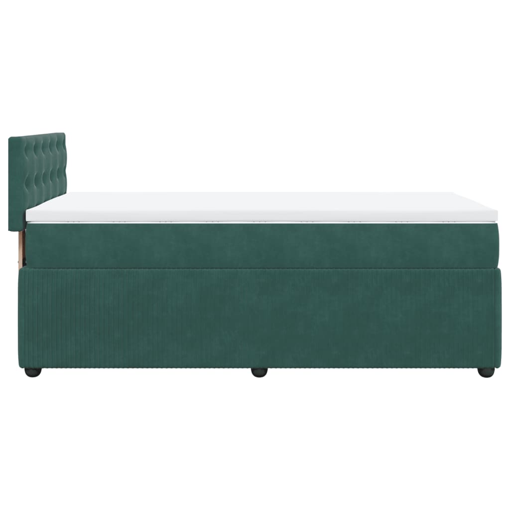 Boxspring met matras fluweel donkergroen 80x200 cm Bedden & bedframes | Creëer jouw Trendy Thuis | Gratis bezorgd & Retour | Trendy.nl