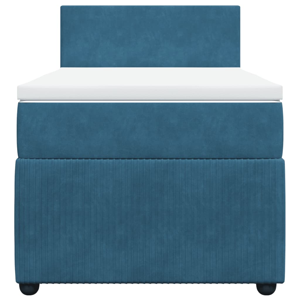 Boxspring met matras fluweel blauw 90x190 cm Bedden & bedframes | Creëer jouw Trendy Thuis | Gratis bezorgd & Retour | Trendy.nl