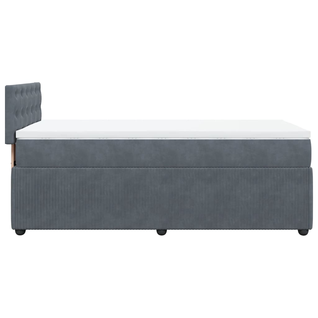 Boxspring met matras fluweel donkergrijs 90x190 cm Bedden & bedframes | Creëer jouw Trendy Thuis | Gratis bezorgd & Retour | Trendy.nl