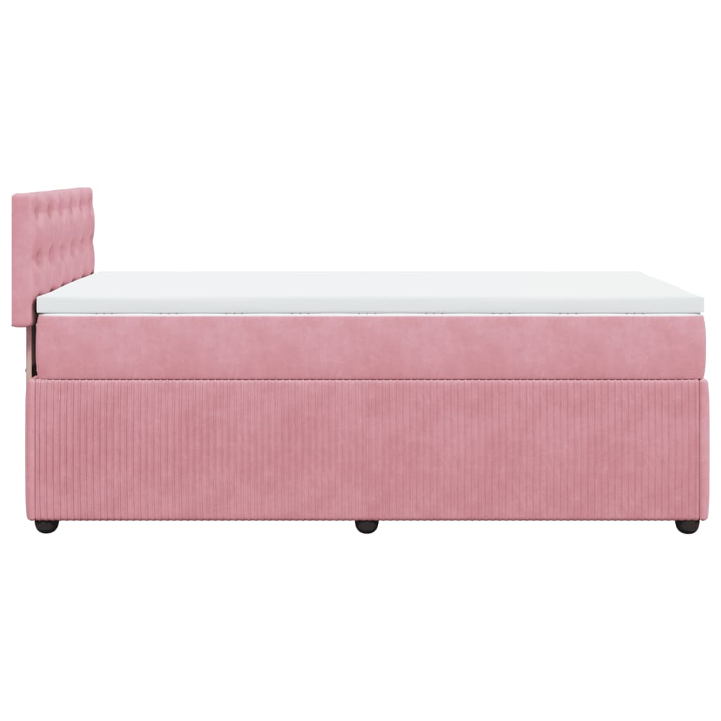 Boxspring met matras fluweel roze 90x190 cm