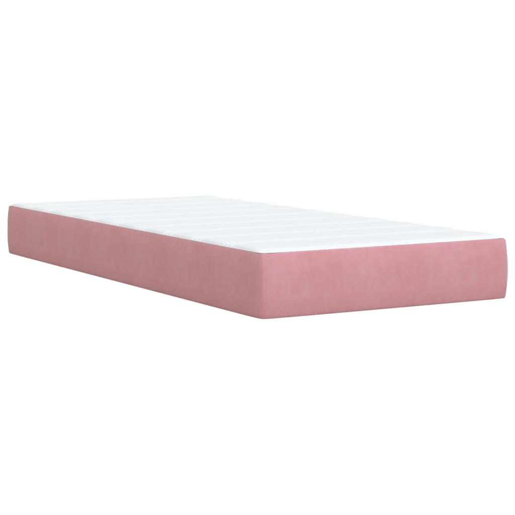 Boxspring met matras fluweel roze 90x190 cm