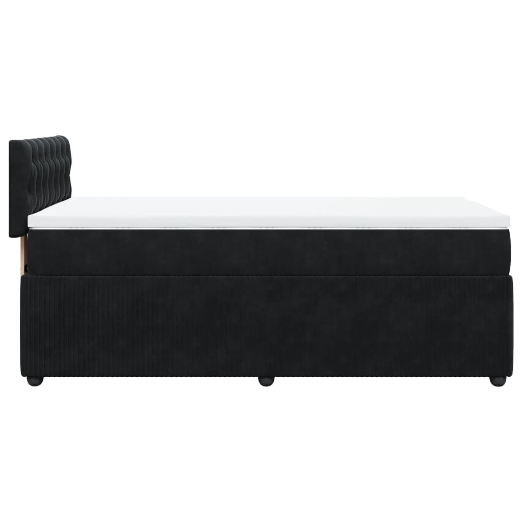 Boxspring met matras fluweel zwart 90x190 cm