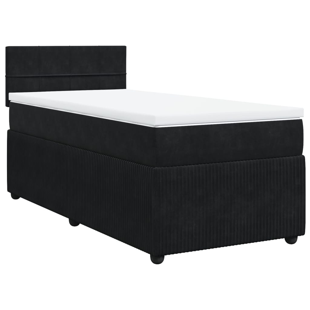 Boxspring met matras fluweel zwart 90x190 cm Bedden & bedframes | Creëer jouw Trendy Thuis | Gratis bezorgd & Retour | Trendy.nl