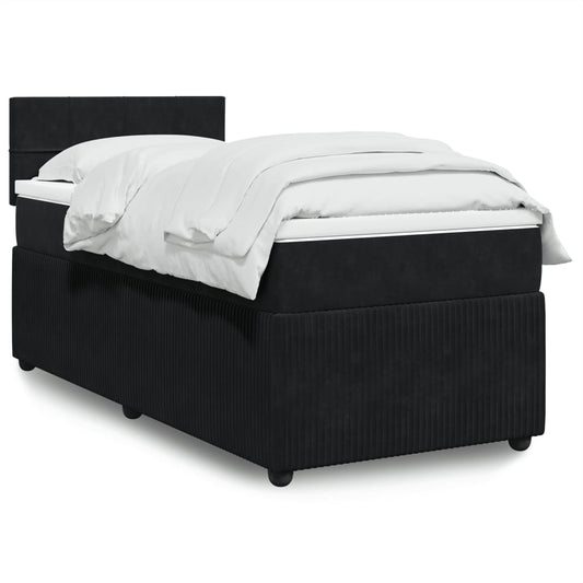 Boxspring met matras fluweel zwart 90x190 cm Bedden & bedframes | Creëer jouw Trendy Thuis | Gratis bezorgd & Retour | Trendy.nl