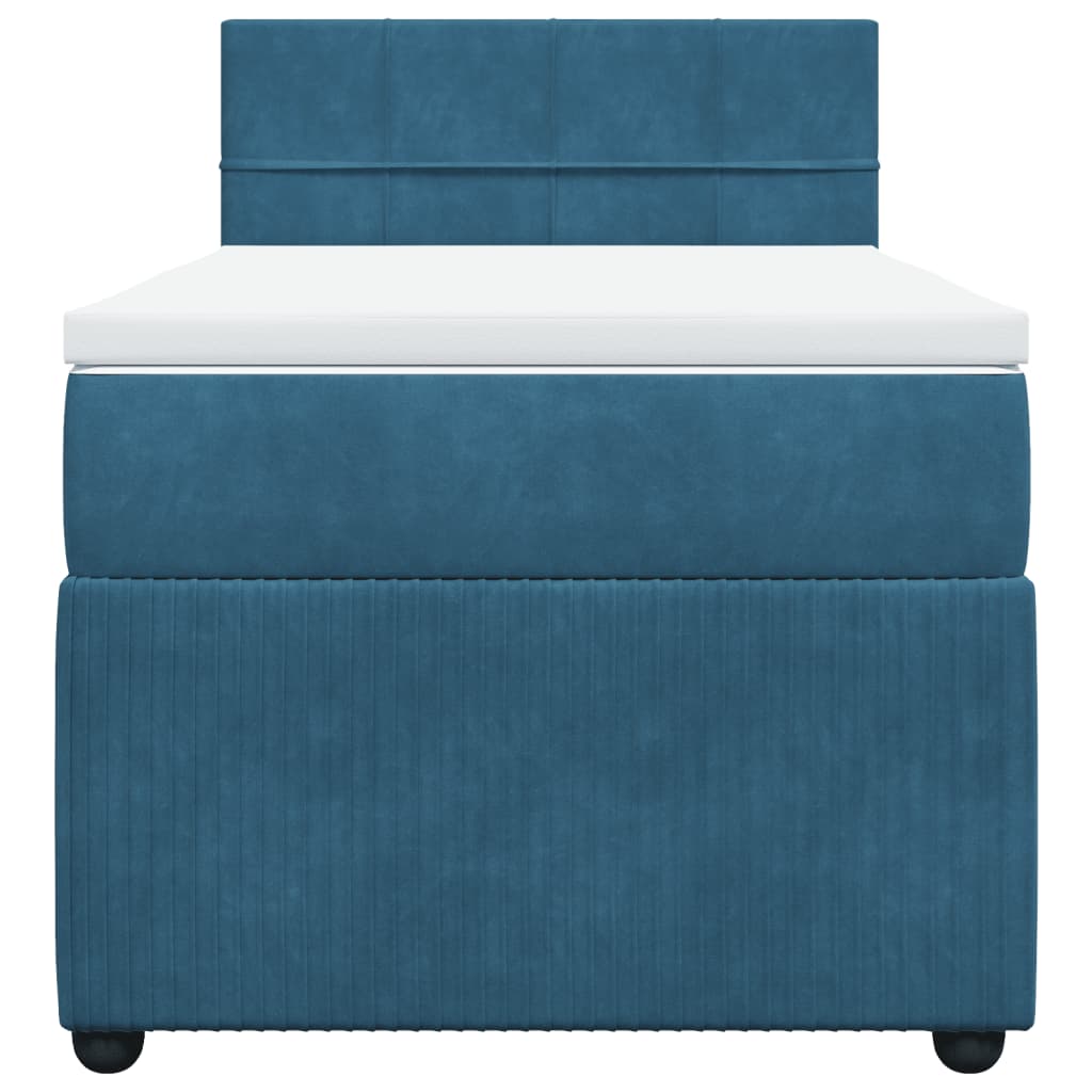 Boxspring met matras fluweel blauw 90x190 cm Bedden & bedframes | Creëer jouw Trendy Thuis | Gratis bezorgd & Retour | Trendy.nl