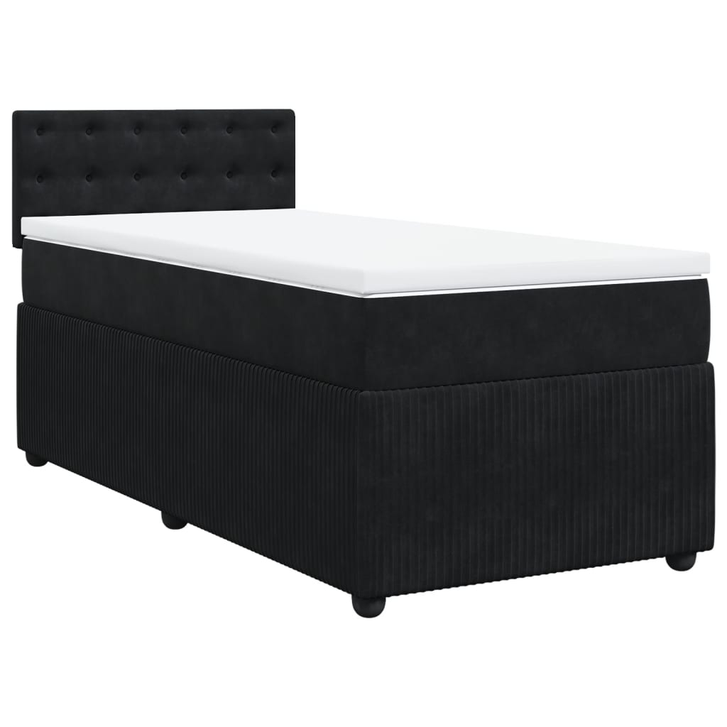 Boxspring met matras fluweel zwart 90x200 cm Bedden & bedframes | Creëer jouw Trendy Thuis | Gratis bezorgd & Retour | Trendy.nl