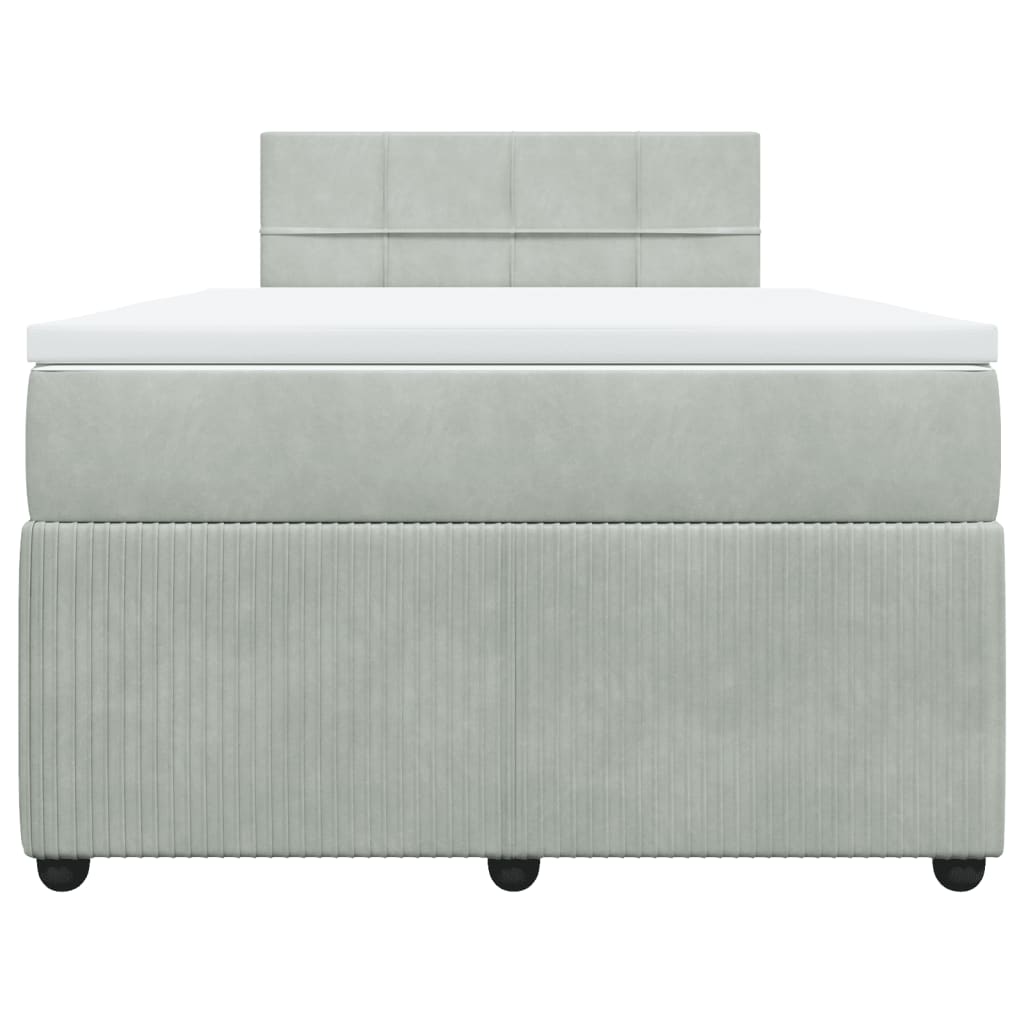 Boxspring met matras fluweel lichtgrijs 120x190 cm Bedden & bedframes | Creëer jouw Trendy Thuis | Gratis bezorgd & Retour | Trendy.nl