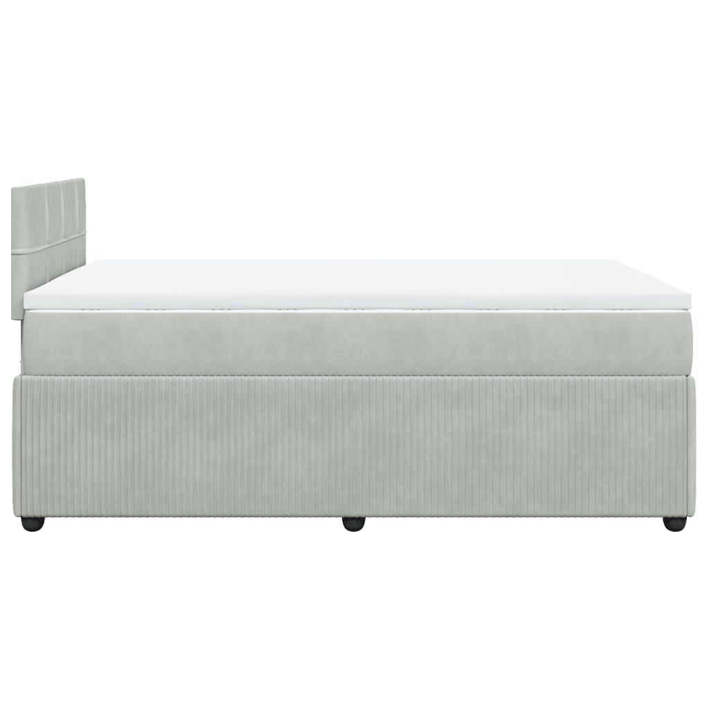 Boxspring met matras fluweel lichtgrijs 120x190 cm Bedden & bedframes | Creëer jouw Trendy Thuis | Gratis bezorgd & Retour | Trendy.nl