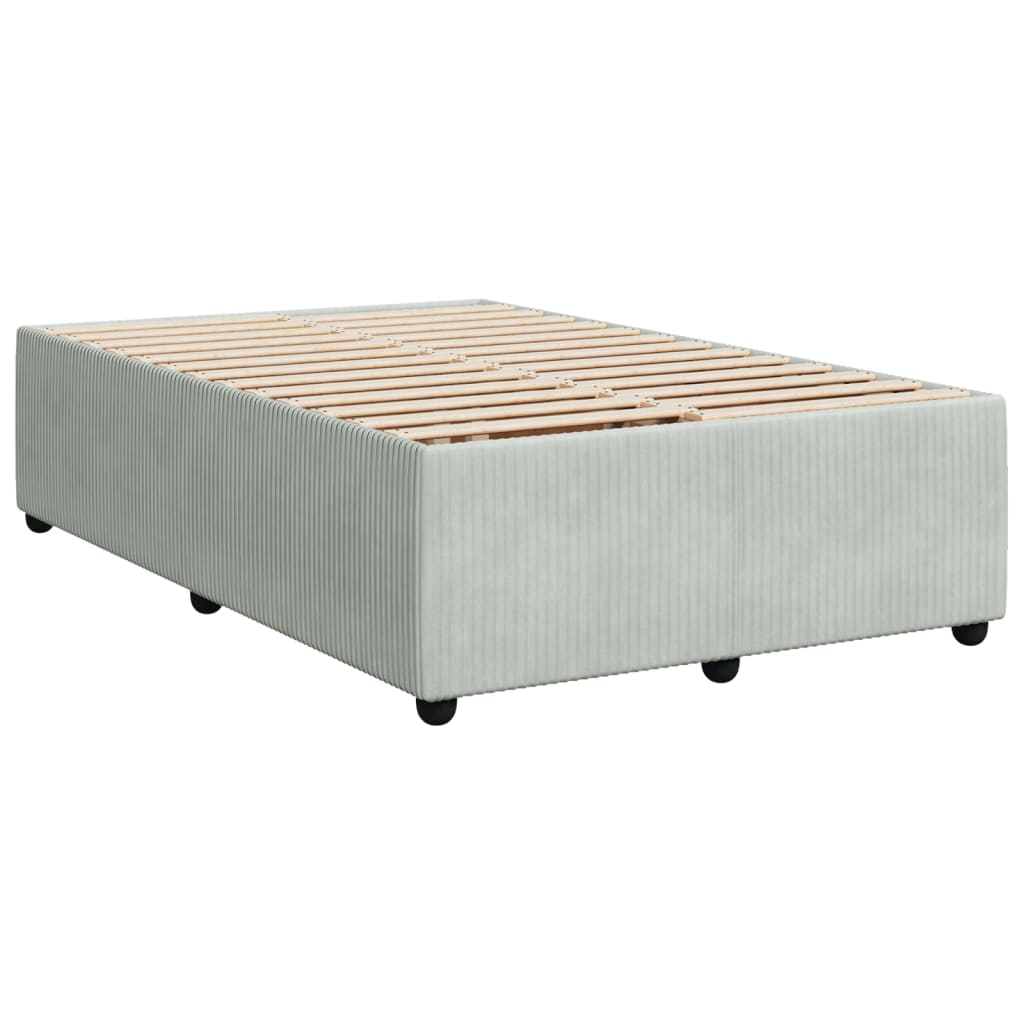 Boxspring met matras fluweel lichtgrijs 120x190 cm Bedden & bedframes | Creëer jouw Trendy Thuis | Gratis bezorgd & Retour | Trendy.nl