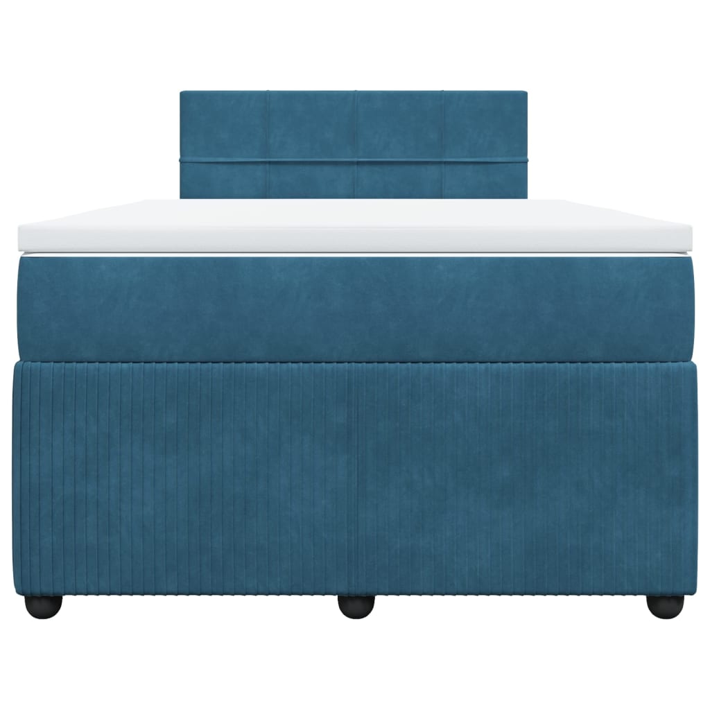 Boxspring met matras fluweel blauw 120x190 cm Bedden & bedframes | Creëer jouw Trendy Thuis | Gratis bezorgd & Retour | Trendy.nl