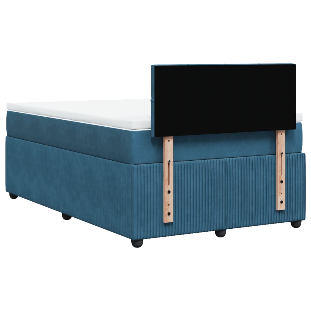 Boxspring met matras fluweel blauw 120x190 cm Bedden & bedframes | Creëer jouw Trendy Thuis | Gratis bezorgd & Retour | Trendy.nl