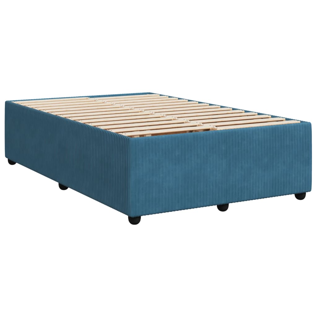 Boxspring met matras fluweel blauw 120x190 cm Bedden & bedframes | Creëer jouw Trendy Thuis | Gratis bezorgd & Retour | Trendy.nl