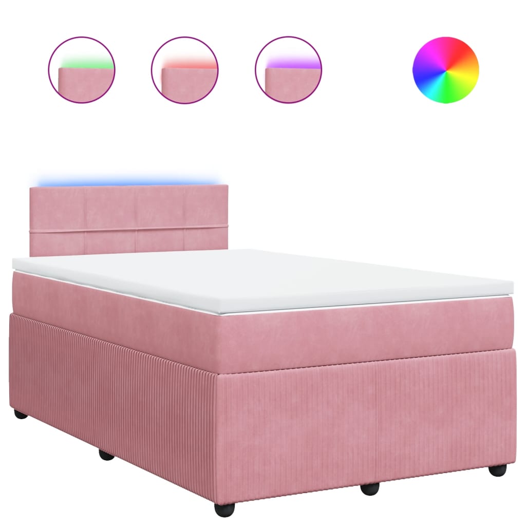 Boxspring met matras fluweel roze 120x190 cm Bedden & bedframes | Creëer jouw Trendy Thuis | Gratis bezorgd & Retour | Trendy.nl