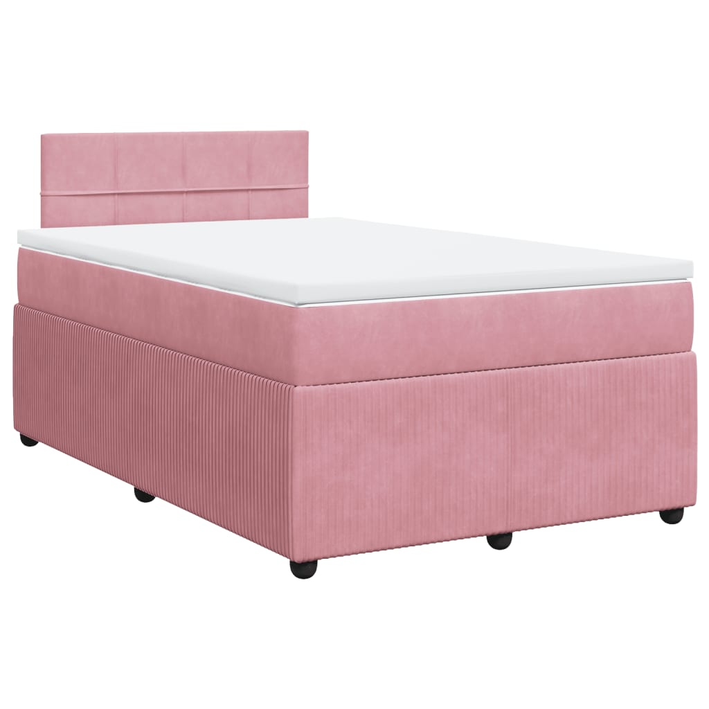 Boxspring met matras fluweel roze 120x190 cm Bedden & bedframes | Creëer jouw Trendy Thuis | Gratis bezorgd & Retour | Trendy.nl