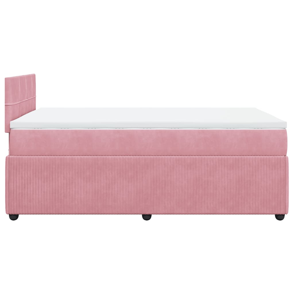 Boxspring met matras fluweel roze 120x190 cm Bedden & bedframes | Creëer jouw Trendy Thuis | Gratis bezorgd & Retour | Trendy.nl